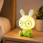 Детска нощна LED лампа Зайче – 23 см, 3 степени на яркост, USB захранване, Зелен, снимка 5