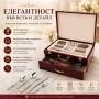 Комплект Прибори за хранене ЕК-184 SS в дървен куфар 72 бр, снимка 1