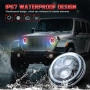 7 inch 7 инчa RGB LED Диодни фарове джип Jeep Wrangler JK LJ Lada Niva Golf 2 Cherokee Angel Eye, снимка 17