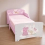 Детско легло Peppa Pig 140x70 см с ламелна основа – Розово легло с Пепа Пиг, замък и еднорог, снимка 2