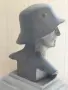 WW2-Много рядък подаръчен бюст изобразяващ ненски войник, фигура, скулптура, снимка 7