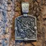 Масивно двулицево стоманено колие с образа на Свети Георги Победоносец, снимка 1