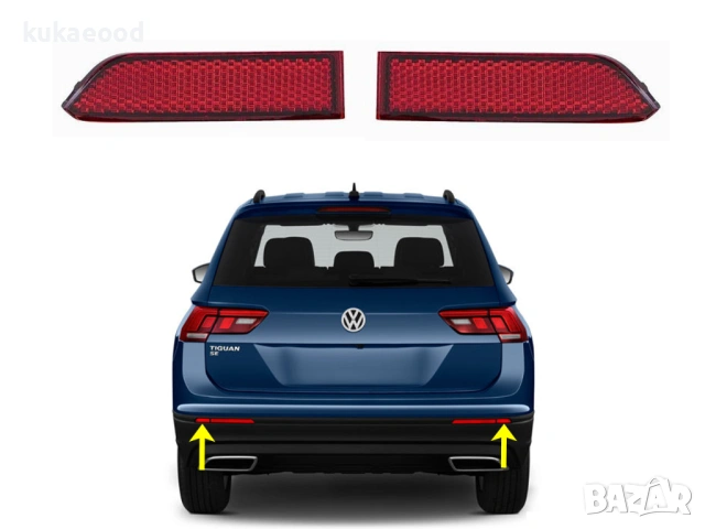 Рефлектор за задна броня на VW Tiguan MK2, снимка 3 - Части - 54106912