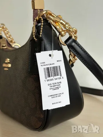 Coach Teri Shoulder Bag Signature Canvas – Walnut / Black, снимка 9 - Чанти - 55416381