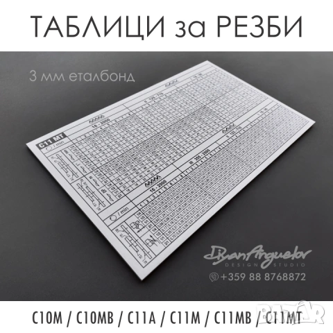 ТАБЛИЦИ за РЕЗБИ и ТАБЕЛКИ за СТРУГОВЕ C10M/MB ; С11A/М/МВ/MT, снимка 4 - Стругове - 43977673