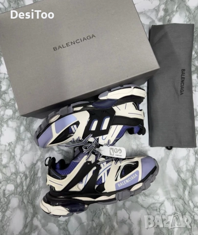 Balenciaga Track Sneaker "White/Black/Iridescent Purple" , снимка 2 - Маратонки - 54348707