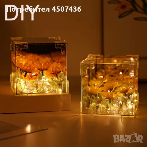 DIY Ръчно изработена LED нощна лампа - Слънчогледи, Направи си сам, снимка 5 - Декорация за дома - 54906194
