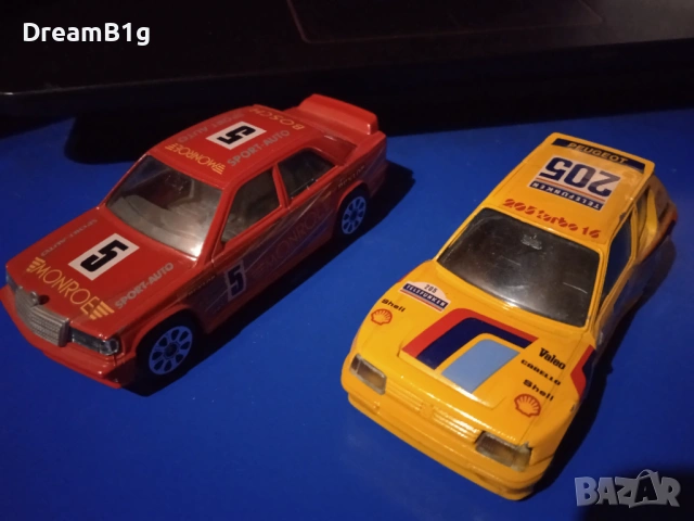  Ретро Bburago 1/43 – Mercedes 190E & Peugeot 205 Turbo 16 (Made in Italy)