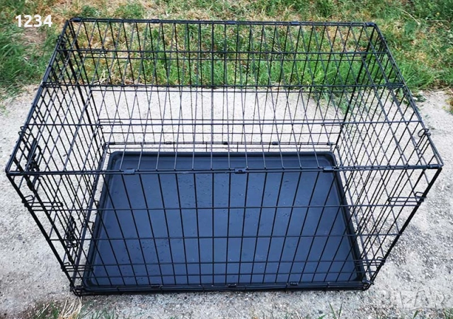 транспортна клетка метална сгъваема 92x57x62см за куче, стационар