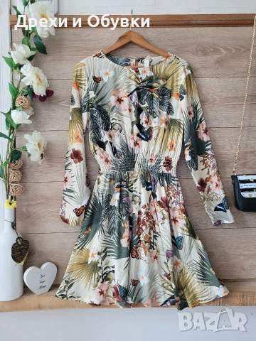 Къса лятна рокля H&M пеперуди , снимка 2 - Рокли - 54792424