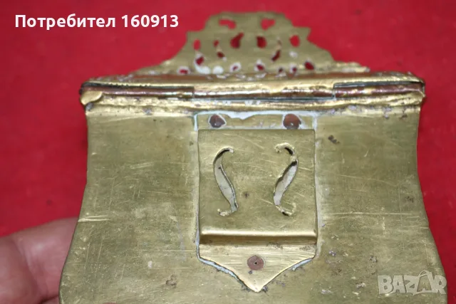 Отлична бронзова барутница, паласка, фишеклък, кутия., снимка 12 - Антикварни и старинни предмети - 55422130