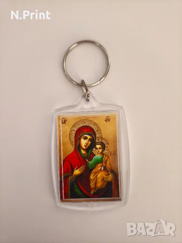 Ключодържател с икони на Богородица и Иисус Христос - ръчна изработка, снимка 2 - Ръчно изработени сувенири - 55587570