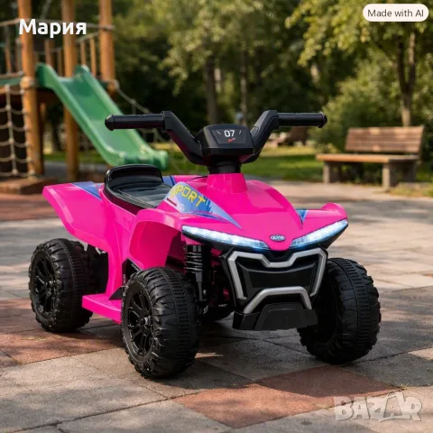Детско електрическо ATV 6V 25W – розово, с LED светлини
