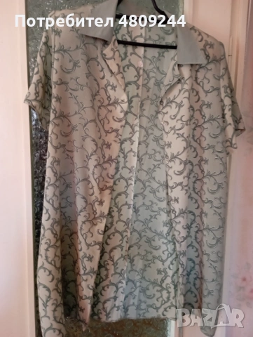 Зелено дълго копринено сако - къс ръкав №54, снимка 2 - Сака - 54328682