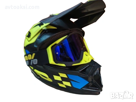 Каска Крос Мотор/Скутер/Бъги/Вело/АТВ+ очила 100%, снимка 5 - Аксесоари и консумативи - 54089237