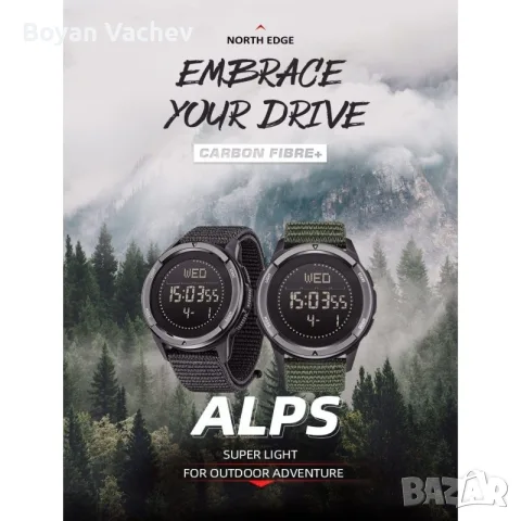 Часовник NORTH EDGE ALPS BLACK , снимка 5 - Екипировка - 55682283