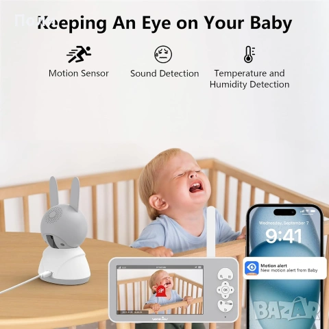 WansView V1 Смарт Видео бабефон, App, DualBand, снимка 4 - Бебефони - 55182927