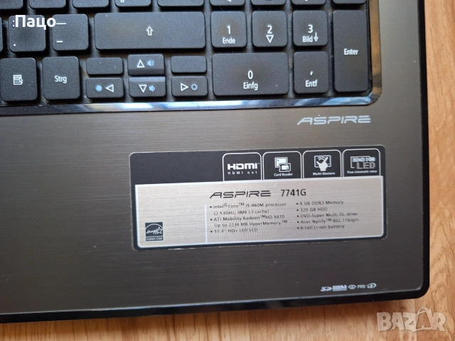 Acer Aspire 7741G / тестван, снимка 8 - Части за лаптопи - 55252673