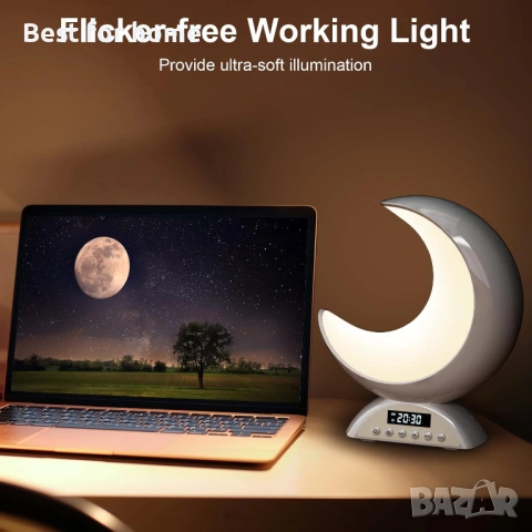Настолна лампа Moon, RGB светлина с променящи се цветове, 19 светлинни ефекта за сцени, снимка 4 - Настолни лампи - 53985874