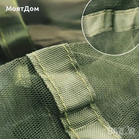 Голям хамак за къмпинг с мрежа против насекоми – До 180 кг, пълен комплект за окачване, снимка 6 - Други стоки за дома - 55261846