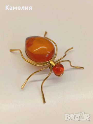 Брошка, кехлибар , снимка 2 - Други - 53673932