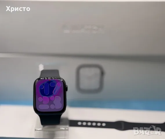 Смарт часовник Apple Watch Series 7, 45mm GPS, Midnight Aluminum, Midnight Sport Band