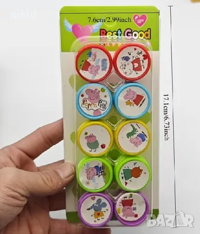 10 бр сет печати печата печат герои Пепа Пиг Pepa Peppa Pig печатчета, снимка 3 - Други - 55514268