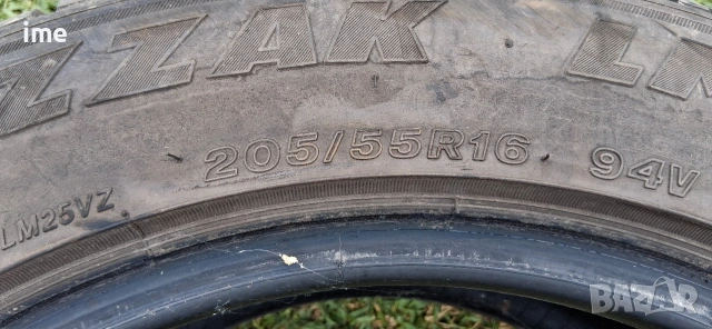 2бр зимни гуми 205/55R16 Bridgestone Blizzak. DOT 2707 6mm дълбочина на шарката. Цената е за 2бр., снимка 3 - Гуми и джанти - 55139956
