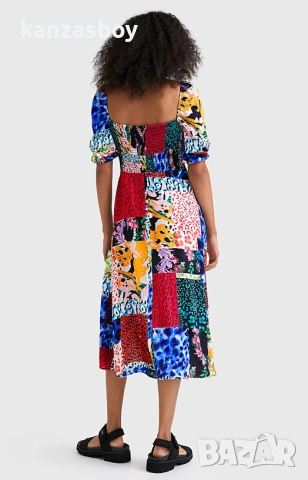 DESIGUAL Midi dress with animal print - страхотна рокля Л, снимка 3 - Рокли - 55278965
