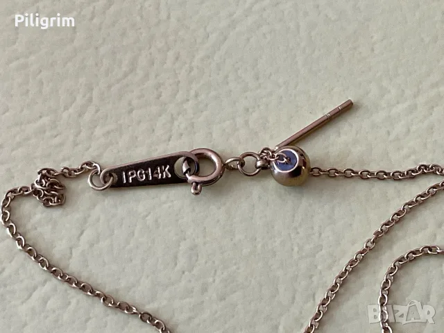 Колие с висулка във формата “G”, позлатяване 14К, (IPG14K)., снимка 3 - Колиета, медальони, синджири - 55665027