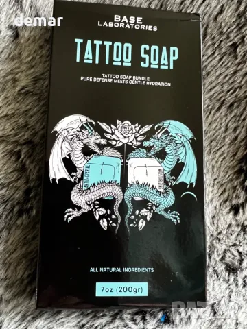Base Laboratories сапуни за татуировки - антибактериален и хидратиращ комплект, 6*100 грама, снимка 10 - Други - 55539814