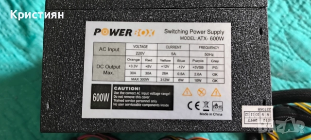 Захранване ATX 600W