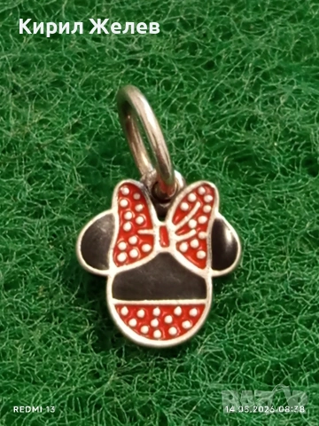 Сребърна висулка Pandora Disney Minnie Mouse марково бижу 41723, снимка 3 - Колиета, медальони, синджири - 54546792