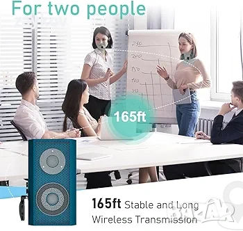KIMAFUN Двойна безжична микрофонна система, 2.4G безжични микрофонни слушалки, снимка 2 - Слушалки и портативни колонки - 54402207