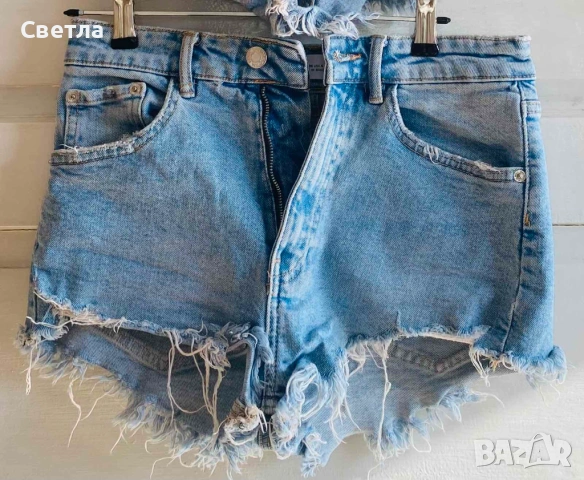 ЛОТ-Bershka,ZARA,CROPP,PULL&BEER-S/XS/L-Къси 6 бр.+1бр.дълги.Мин.покупка 2 бр.Всички 7 броя, за € 30, снимка 4 - Дънки - 52976545