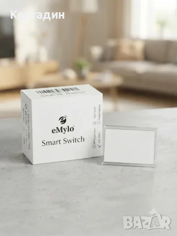 Интелигентно двуканално Wi-Fi реле за вграждане eMylo (Smart Switch 2 Gang)