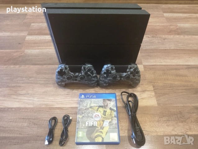 PlayStation 4 Fat 500GB / След Профилактика / 2 Камуфлажни Джойстика + FIFA 17, снимка 2 - PlayStation конзоли - 55001195