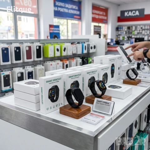 Смарт часовник smart bracelet пулс , крачки работи с всички телефони