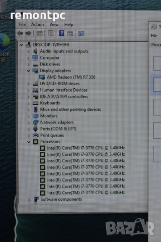 Работна станция Dell Precision T1650 I7 3770 10 GB DDR3 R7 350 SSD , снимка 5 - Работни компютри - 55086004