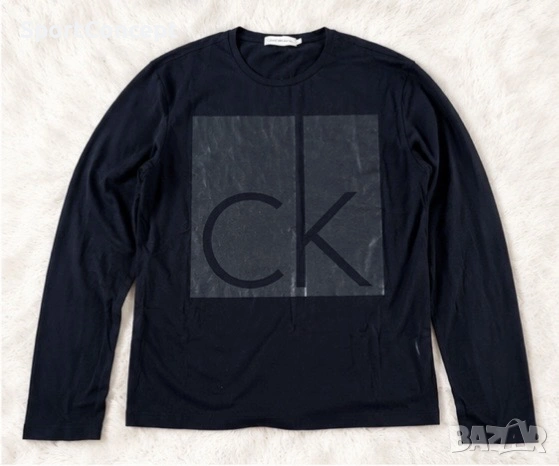 Calvin Klein Jeans блуза с дълъг ръкав – Бяла/Черна