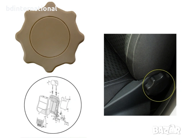 6R0881671D3PT Дръжка за регулиране на седалка, Volkswagen, Seat, Skoda, Audi, Бежов