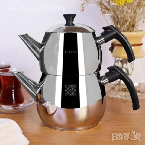 Комплект иноксови чайници 1L + 1.5L за индукция 18/10, снимка 6 - Други - 55449169