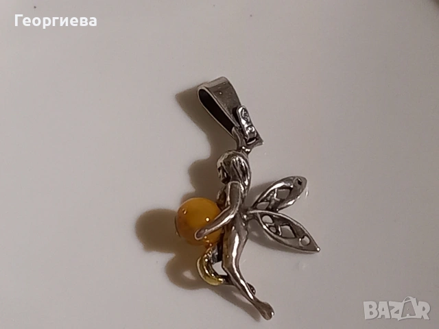 Две сребърни висулки с кехлибар , снимка 7 - Колиета, медальони, синджири - 54826572