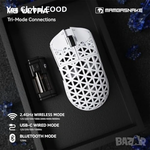Безжична геймърска мишка 42000 DPI PAW3950MAX RGB, снимка 5 - Клавиатури и мишки - 55016900
