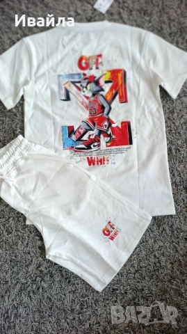 Нов мъжки комплект Off white Tom and Jerry Bulls 23 