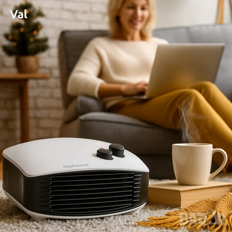 Вентилаторна печка Diplomat P7, 1800W, снимка 4 - Отоплителни печки - 55002499