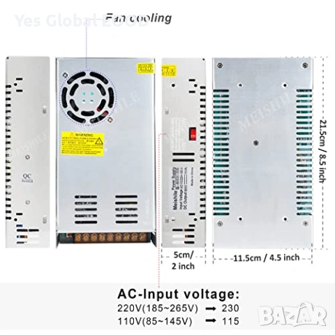 Захранване 36V 16.6A 600W SMPS AC/DC PSU, снимка 5 - Друга електроника - 54521275