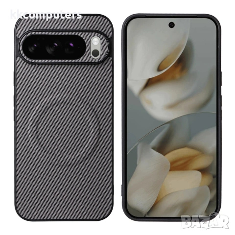 Google Pixel 10 Pro XL Калъф - PC+TPU+Кожа, Карбон, Метален пръстен, 4 цвята, снимка 5 - Калъфи, кейсове - 55115247