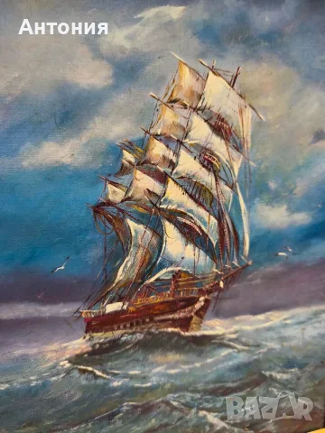 Картина "Ветроход в бурно море", снимка 2 - Картини - 55316791