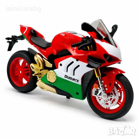 Метални мотори: Пистов мотоциклет Ducati Panigale V4 S 1:12, снимка 4 - Колекции - 49814401